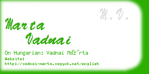 marta vadnai business card